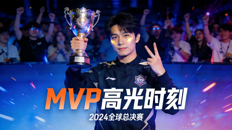 MVP选手高光时刻混剪视频封面，选手帅气定妆照